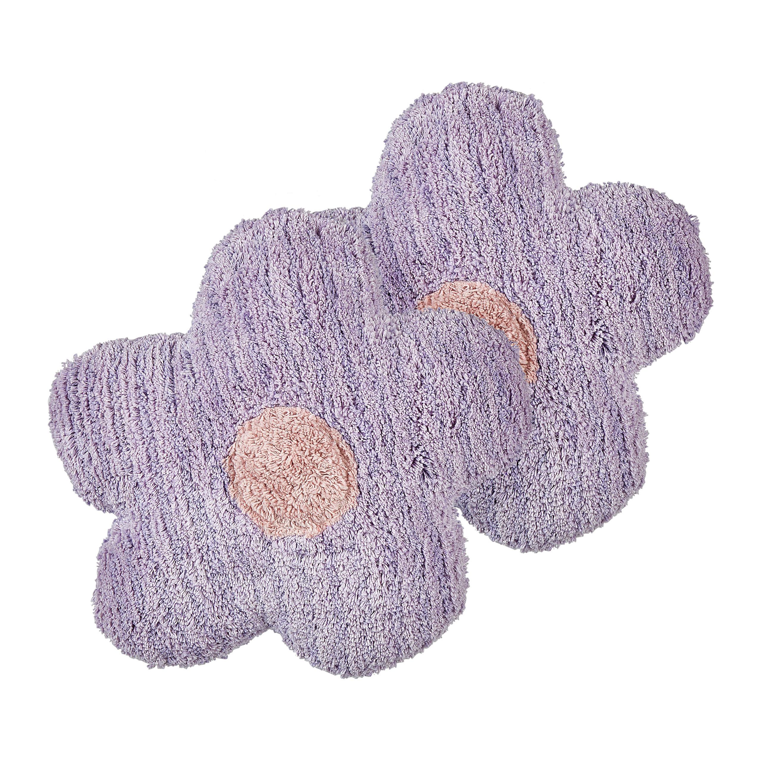 DEKOKISSEN 2er-Set Violett 30/30 cm Sorrel - Pink/Violett, Naturmaterialien (30/30cm) - Beliani