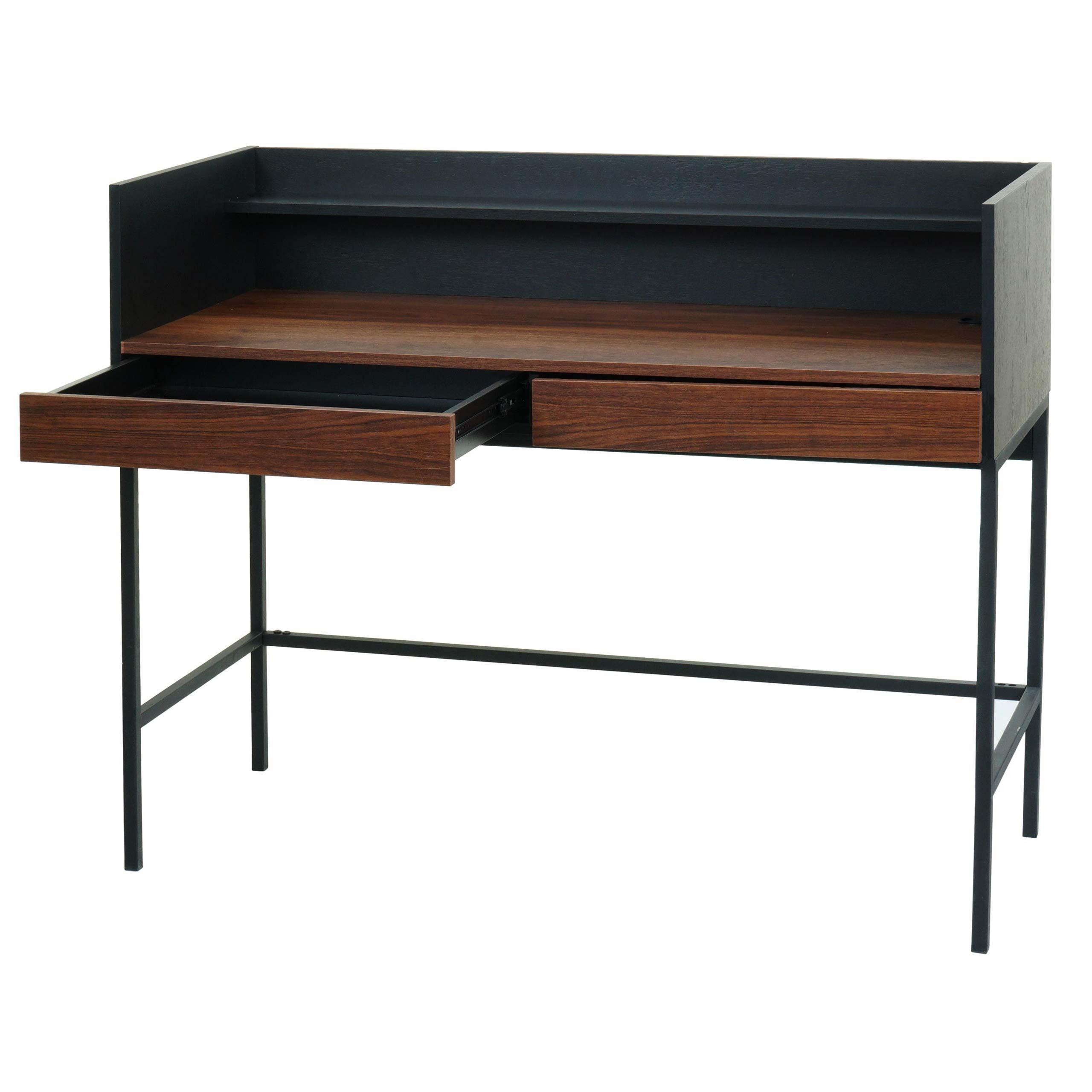 SCHREIBTISCH Schwarz, Braun - Schwarz/Braun, Holz (50/120/99cm) - MCW