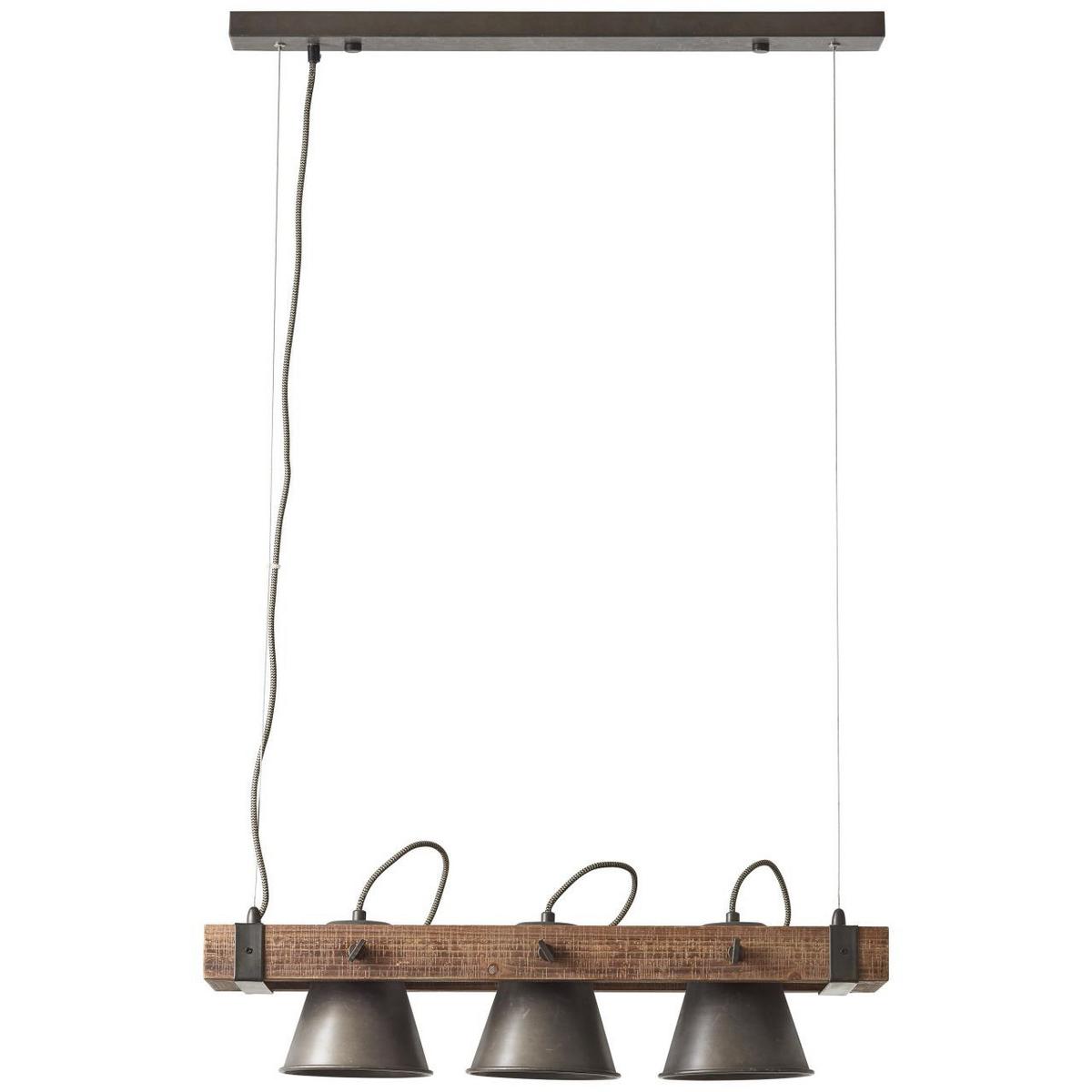 PENDELLEUCHTE Decca 85873/46 - Schwarz, Holz (20/70/115cm) - Brilliant