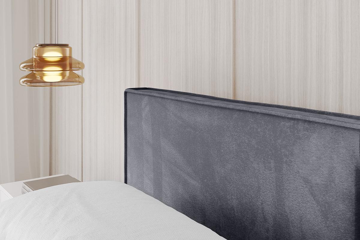 POLSTERBETT mit Bettkasten und Lattenrost, Bett mit Matratze H3/H4 - EMMI-V1 180x200 Dunkelgrau - Dunkelgrau, Holzwerkstoff/Textil (180/200cm) - ALTDECOR