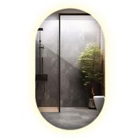 LED-SPIEGEL 40x70 cm Asymmetrisch Neutralweiß 4000K - Hellblau, Glas (40/70/0.4cm) - Wallfluent
