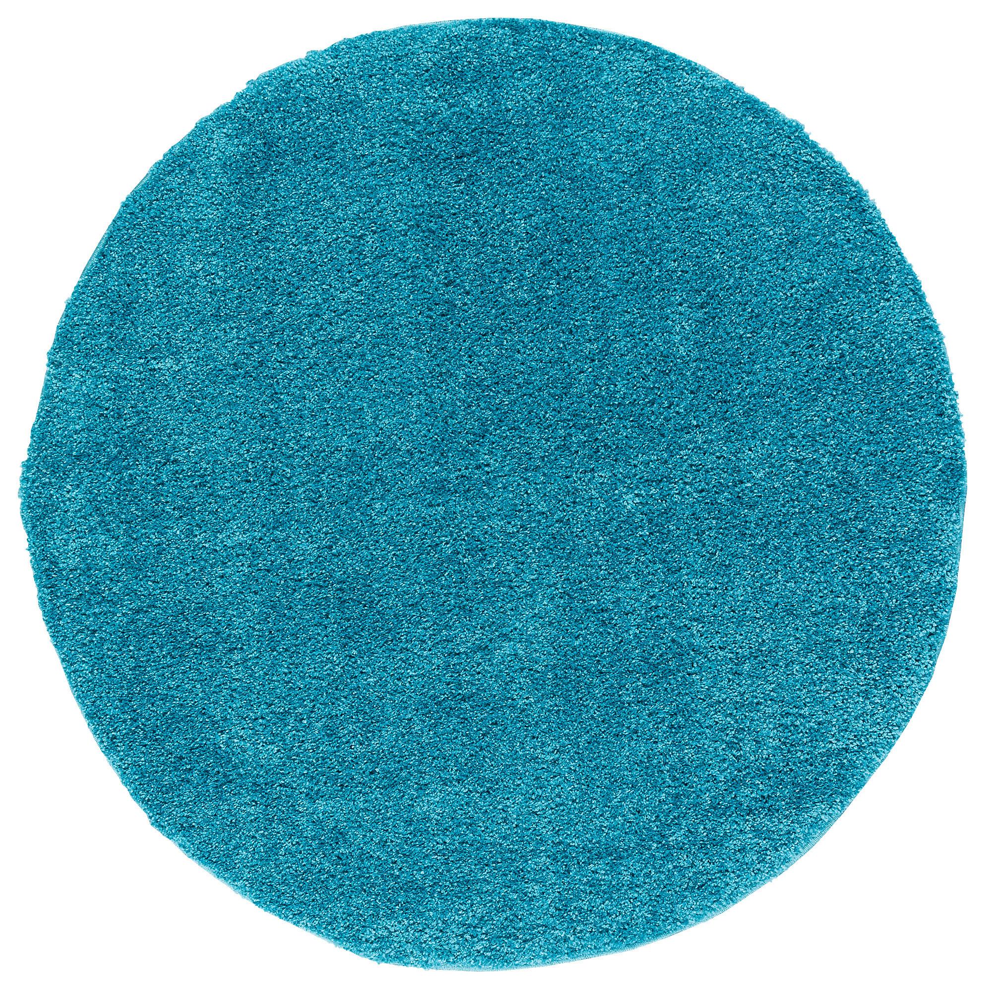 HOCHFLOR LANGFLOR TEPPICH ALOHA RUND - Türkis, Textil (150/150cm) - Pergamon