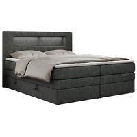 BOXSPRINGBETT GOLD-5 KING LED 160/200 Dunkelgrau Struktur - H4 - Dunkelgrau, Holz/Textil (160/200cm) - MKS