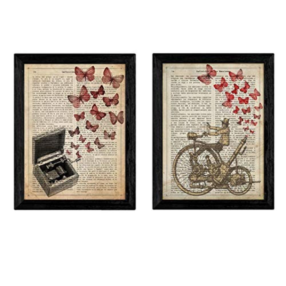 POSTER Set Mit 2 Musikbox. A4 Schwarzer Rahmen - Schwarz, Papier (29.7/5/21cm) - Nacnic