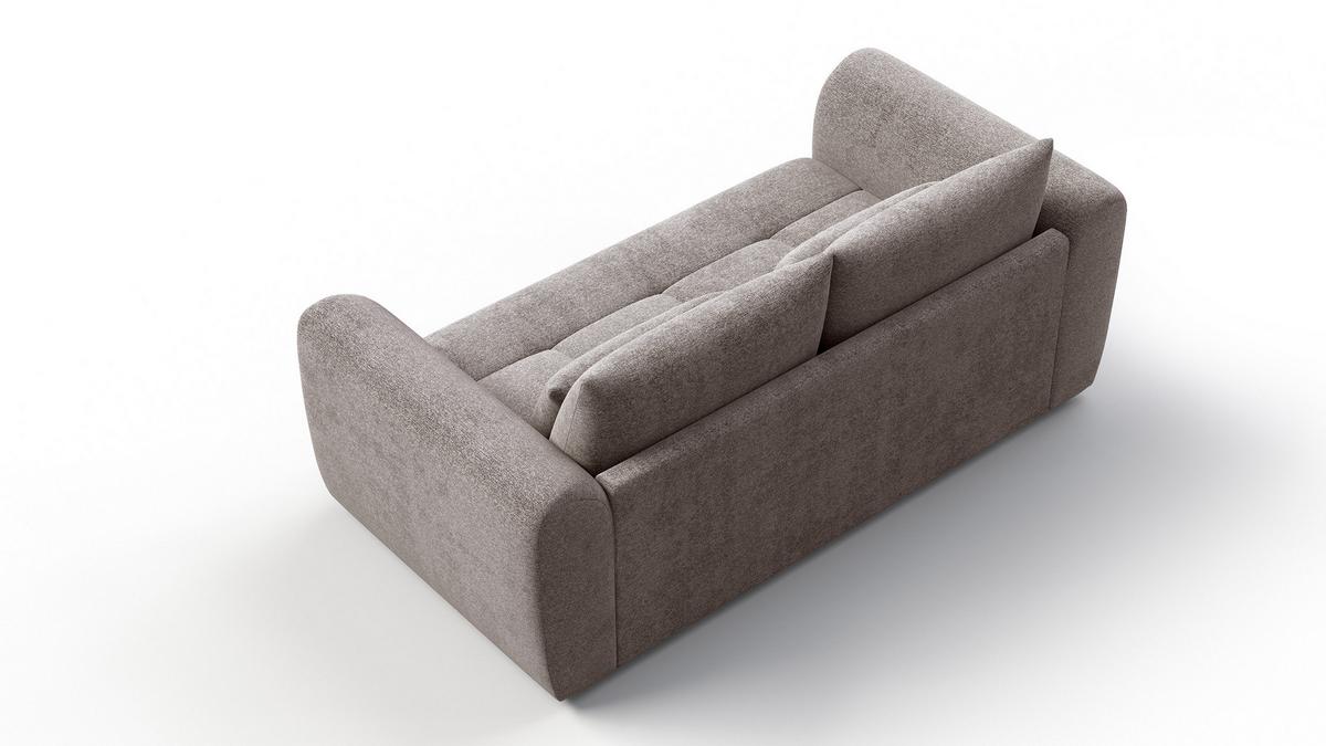 SOFA SORENO 3-Sitzer, dunkelbeige - Beige/Schwarz, Holz/Textil (214/94/114cm) - Wozimo