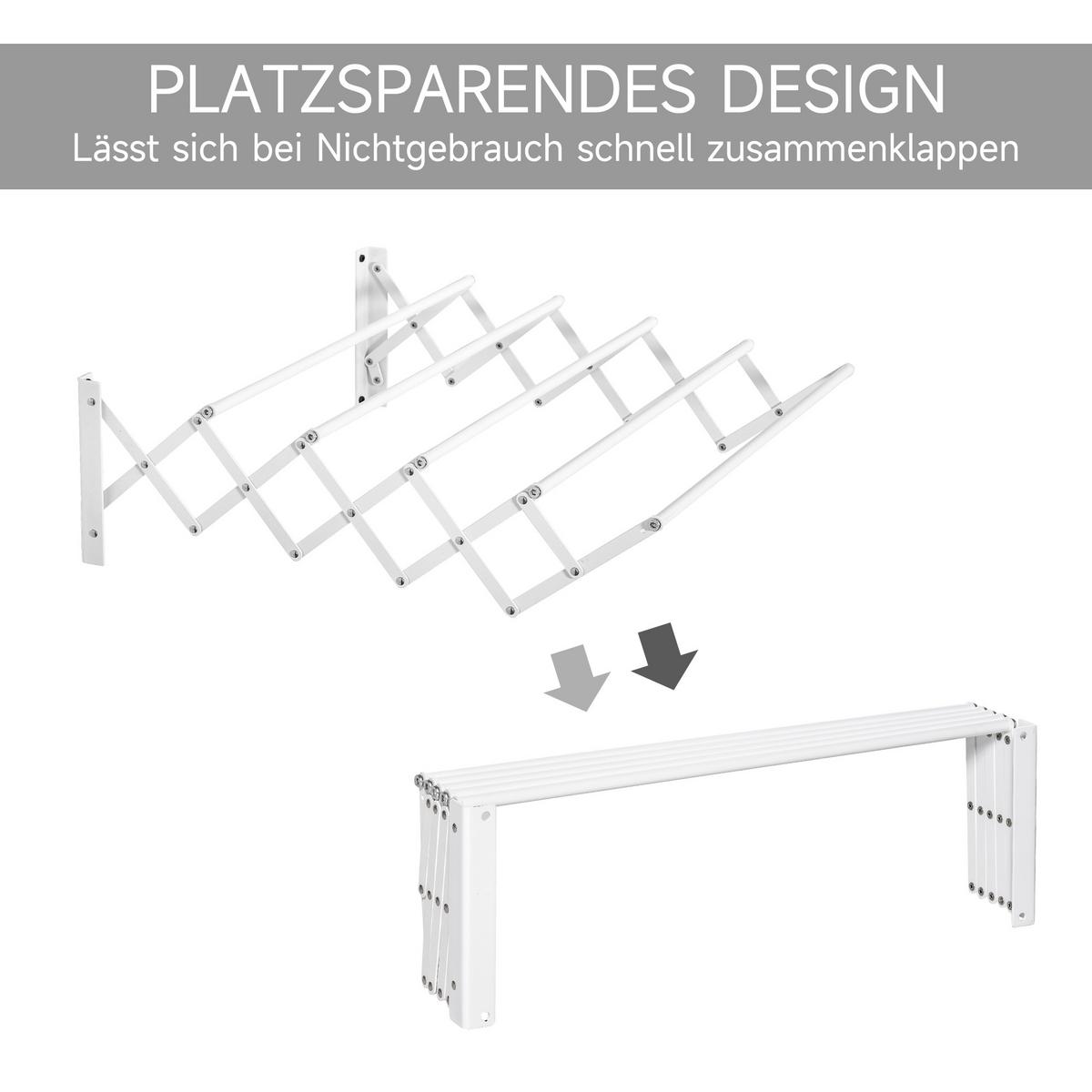 WÄSCHESTÄNDER Eisen Weiß - Weiß, Metall (60/20/63.5cm) - HOMCOM