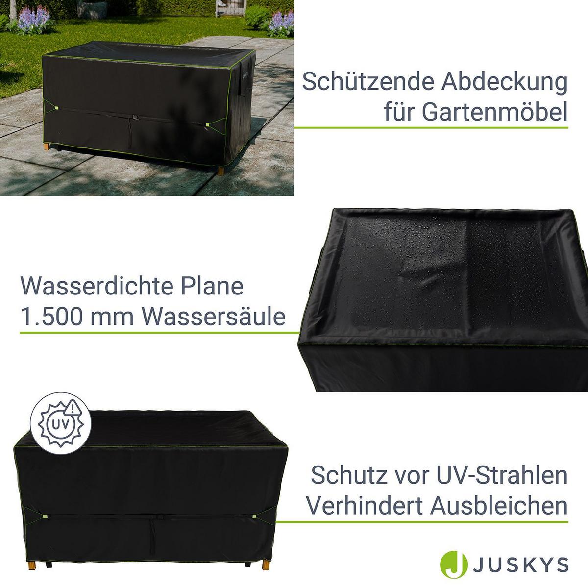 GARTENMÖBELABDECKUNG CoverSafe Pro schwarz - Schwarz, Kunststoff (100/75/160cm) - Juskys