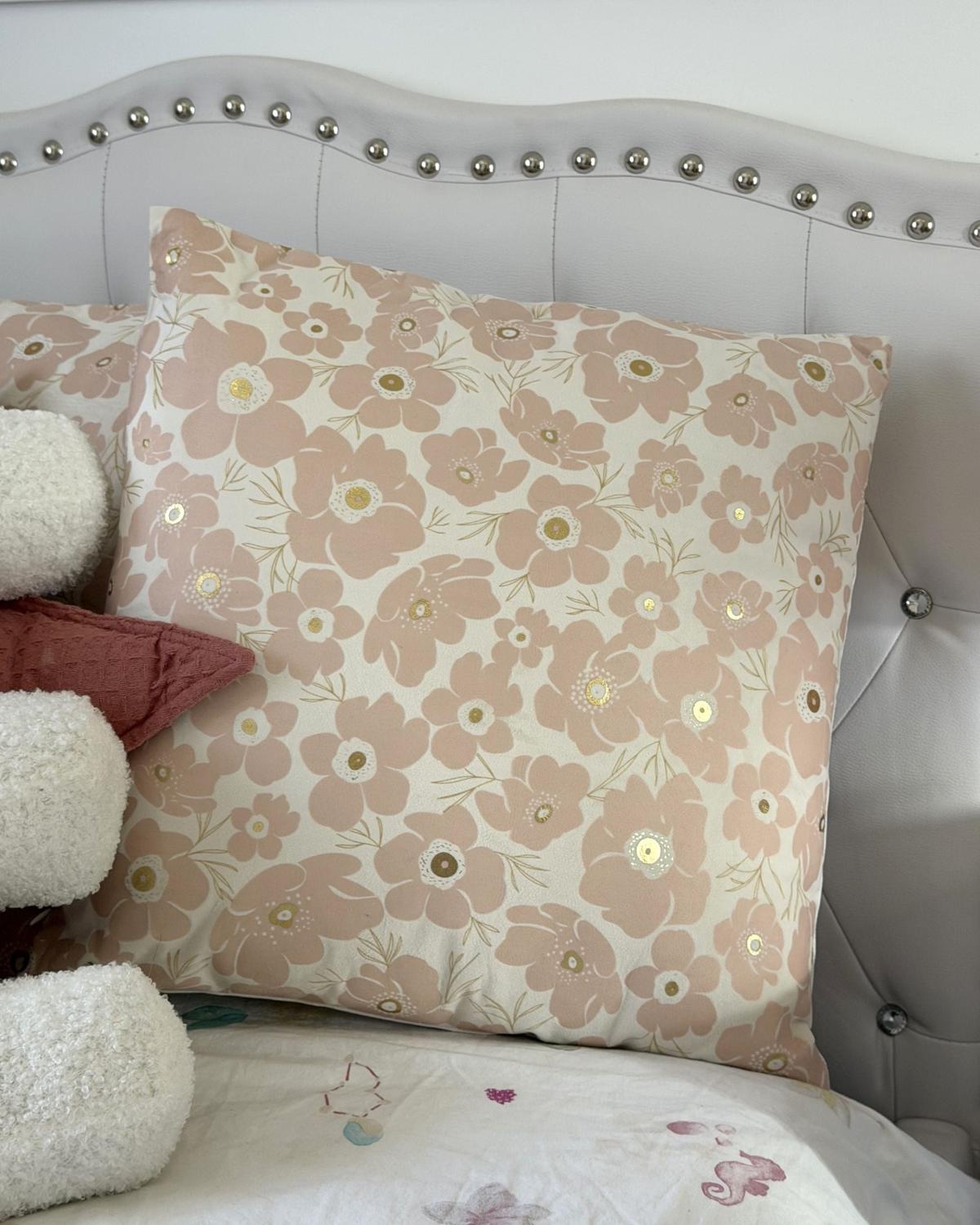 DEKOKISSEN 2er-Set Rosa 45/45 cm Triteleia - Pink, Textil (45/45cm) - Beliani