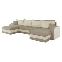 ECKSOFA Kris U Lux - Beige/Schwarz, Holz/Kunststoff (304/140cm) - MIRJAN24