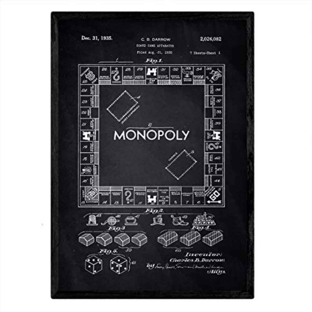 POSTER Monopoly Patent A3 Rahmenlos - Schwarz, Papier (29.7/5/42cm) - Nacnic