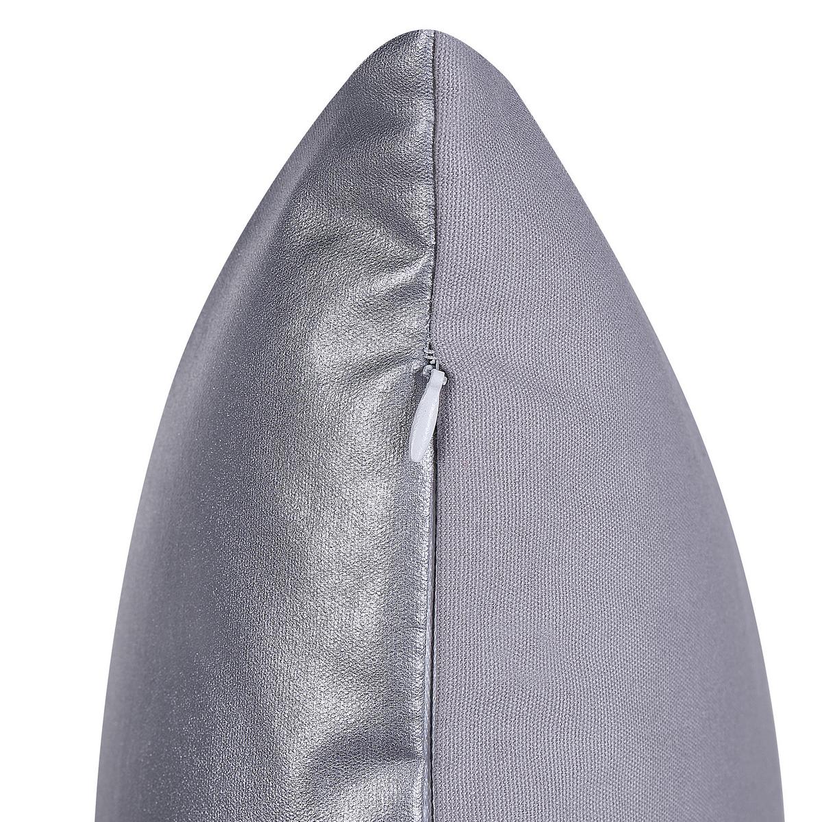 DEKOKISSEN 2er-Set Grau 45/45 cm Digitalis - Grau, Naturmaterialien/Textil (45/45cm) - Beliani