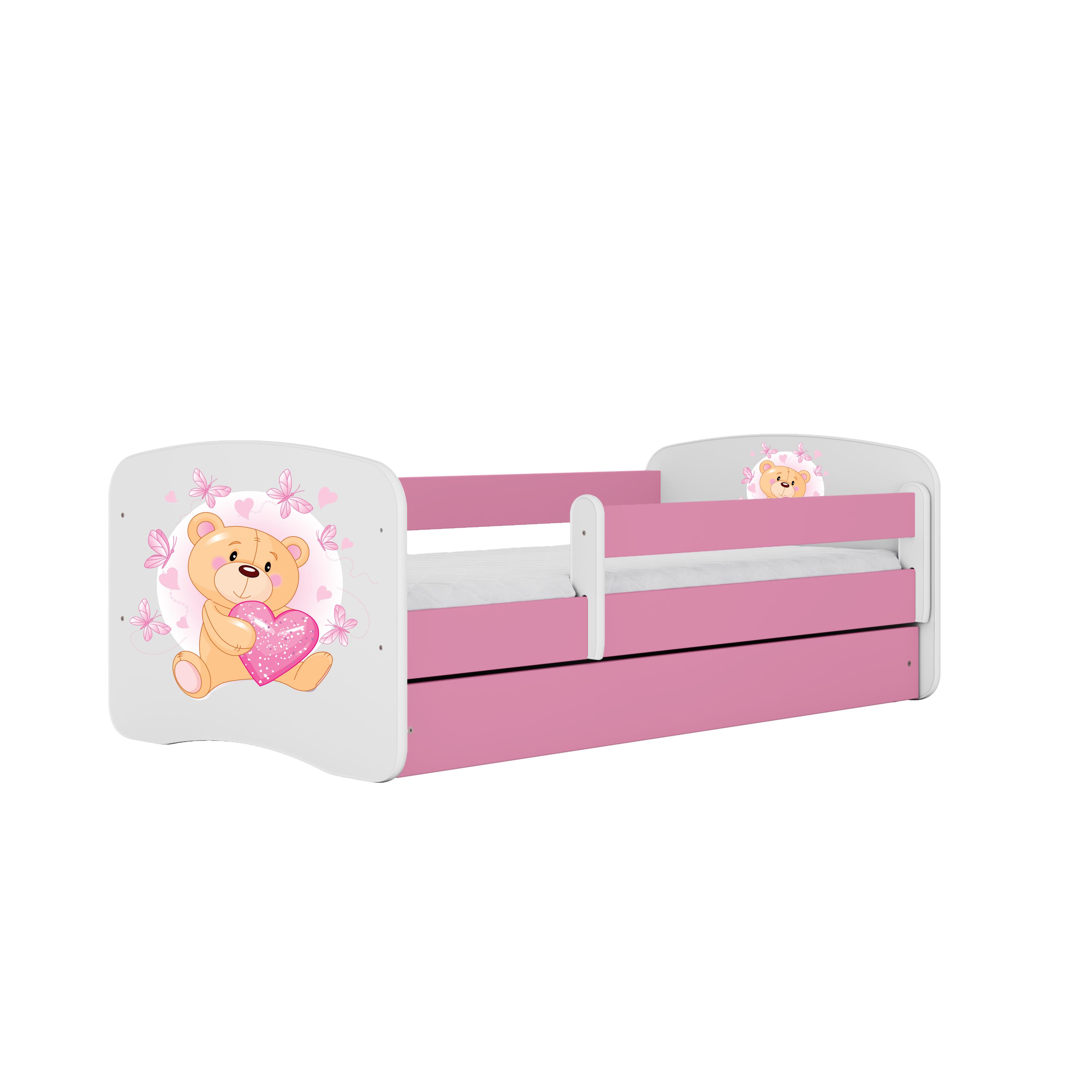 KINDERBETT Schmetterlingsbär mit Schublade und Matratze 180/80 - Rosa, Holzwerkstoff (80/180cm) - RAUMHIRSCH FURNITURE