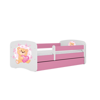KINDERBETT Schmetterlingsbär mit Schublade 180/80 90/61/184 - Rosa, Holzwerkstoff (80/180cm) - RAUMHIRSCH FURNITURE