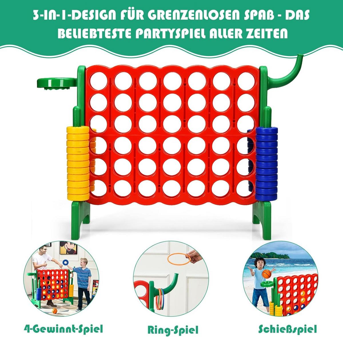 SPIELSET 4 in 1 Riesiges 4 Gewinnt Multicolor - Multicolor, Kunststoff (84/33cm) - COSTWAY