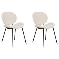 ESSZIMMERSTUHL 2er-Set Kunstleder Weiß Luana - Weiß, Textil/Metall (50/80/52cm) - Beliani