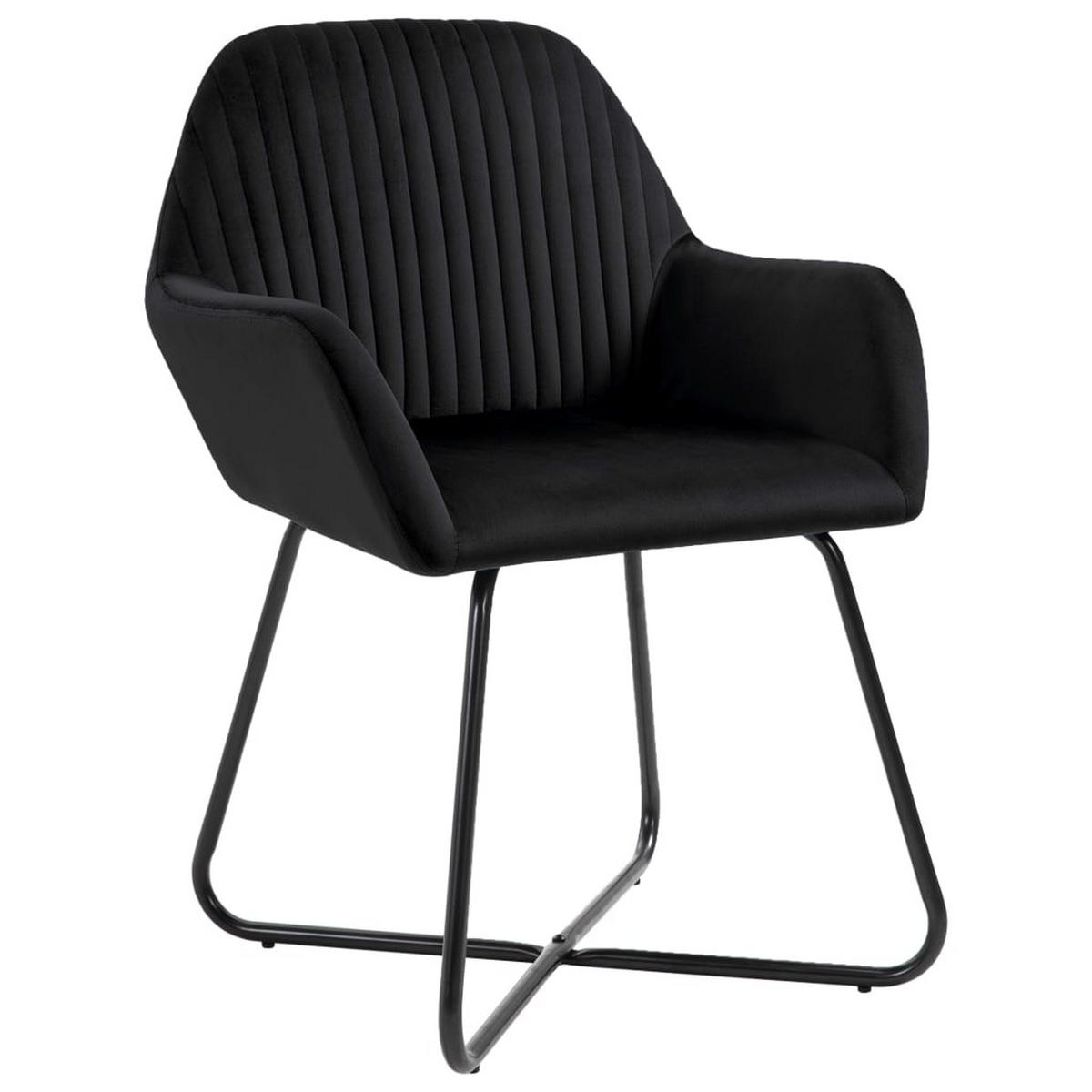 STUHL-SET 2Stk. Hargenbach 61/84/61 cm - Schwarz, Metall (61/84/61cm) - ZMH