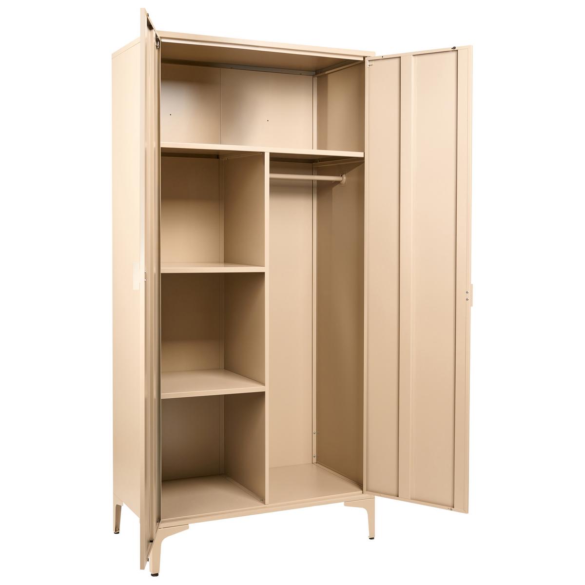 KLEIDERSCHRANK Beige Metall Ardura - Beige, Metall (85/184/45cm) - Beliani