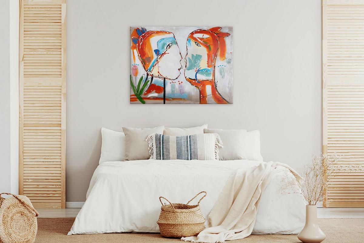 ÖLGEMÄLDE 100/75 cm - Blau/Gelb, Holz/Textil (100/75cm) - KUNSTLOFT