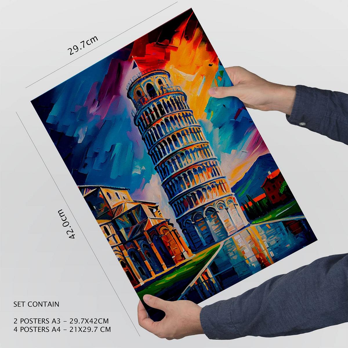 POSTER Set Mit 6 Orange Im Ölgemälde Stil A3 & A4 Rahmenlos - Klar, Papier (29/3cm) - Nacnic
