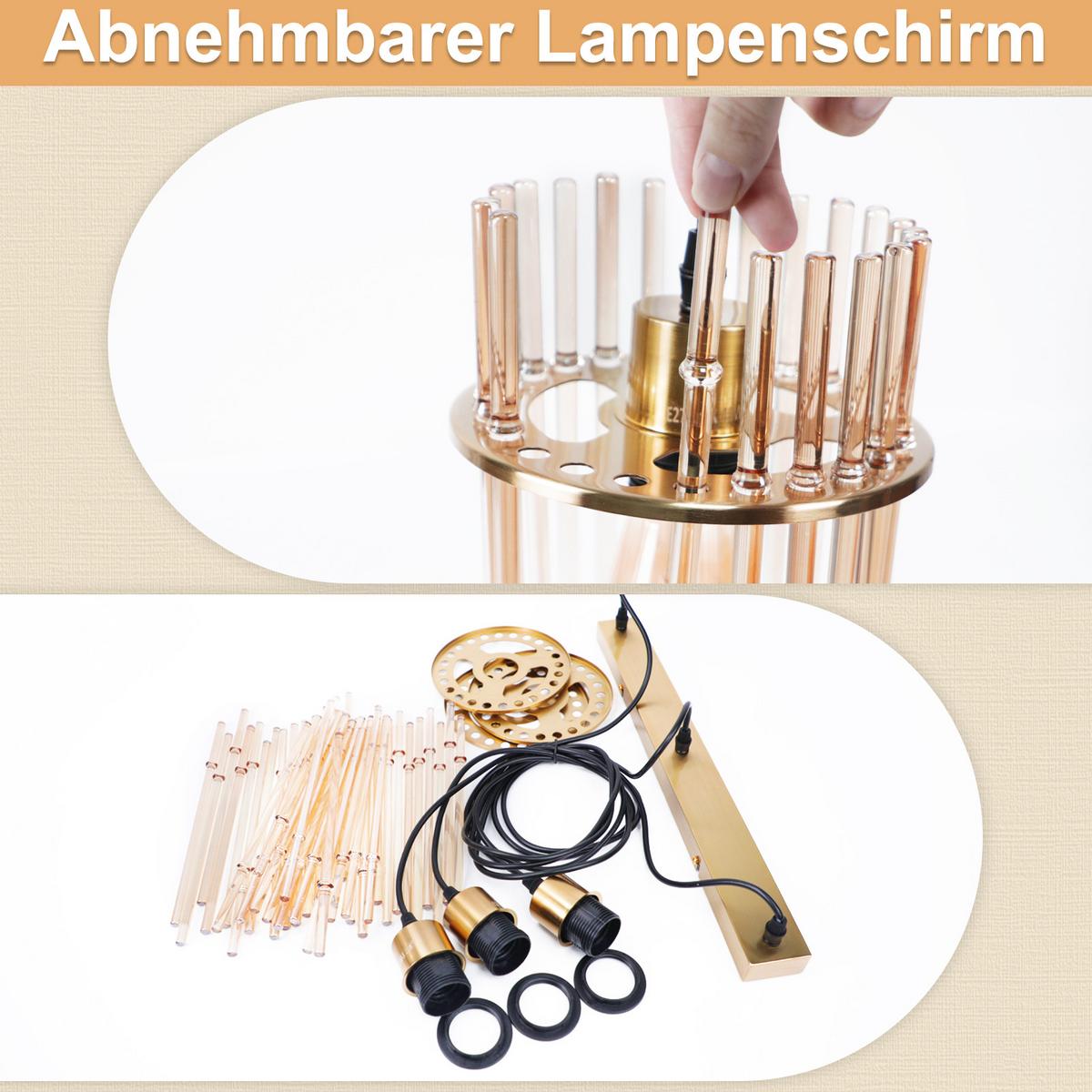 PENDELLEUCHTE Joseph 48/5/150 cm - Goldfarben, Glas (48/5/150cm) - ZMH