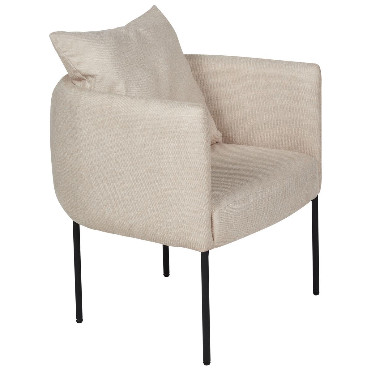 SESSEL Hellbeige Malmos - Beige/Schwarz, Textil (62/68/62cm) - Beliani