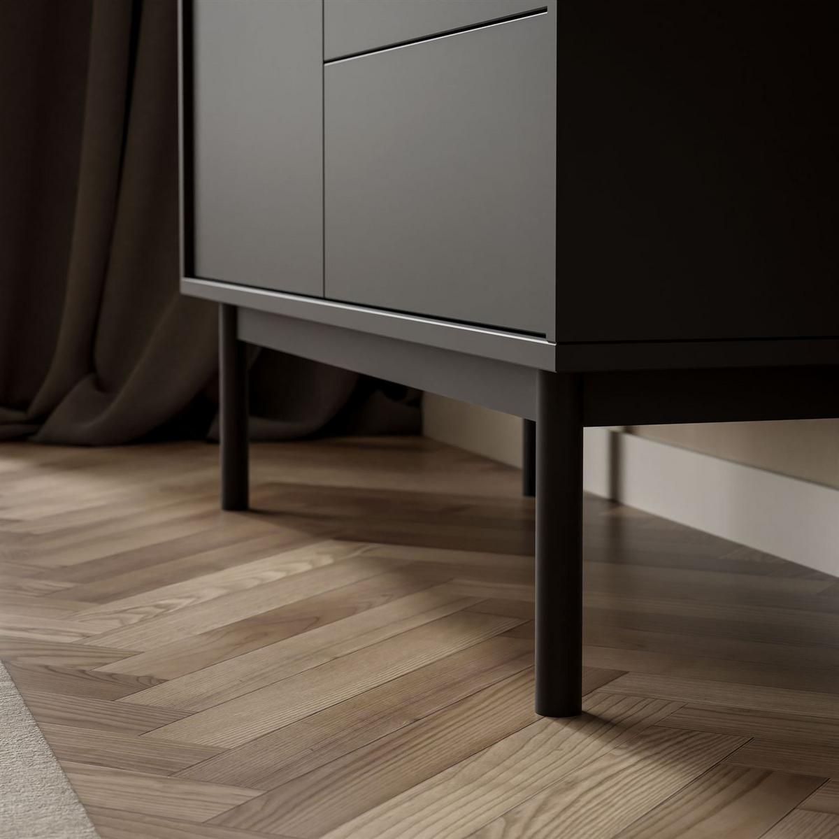 CHEST of drawers MIRACLE 3D3S mit Schubladen dreitrürig Schwarz - Schwarz, Holzwerkstoff (104/134/39cm) - Lookway