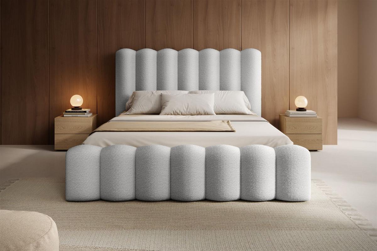POLSTERBETT Macon Stoff Euphoria - Weiß, Holzwerkstoff/Textil (140/200cm) - Fun Möbel