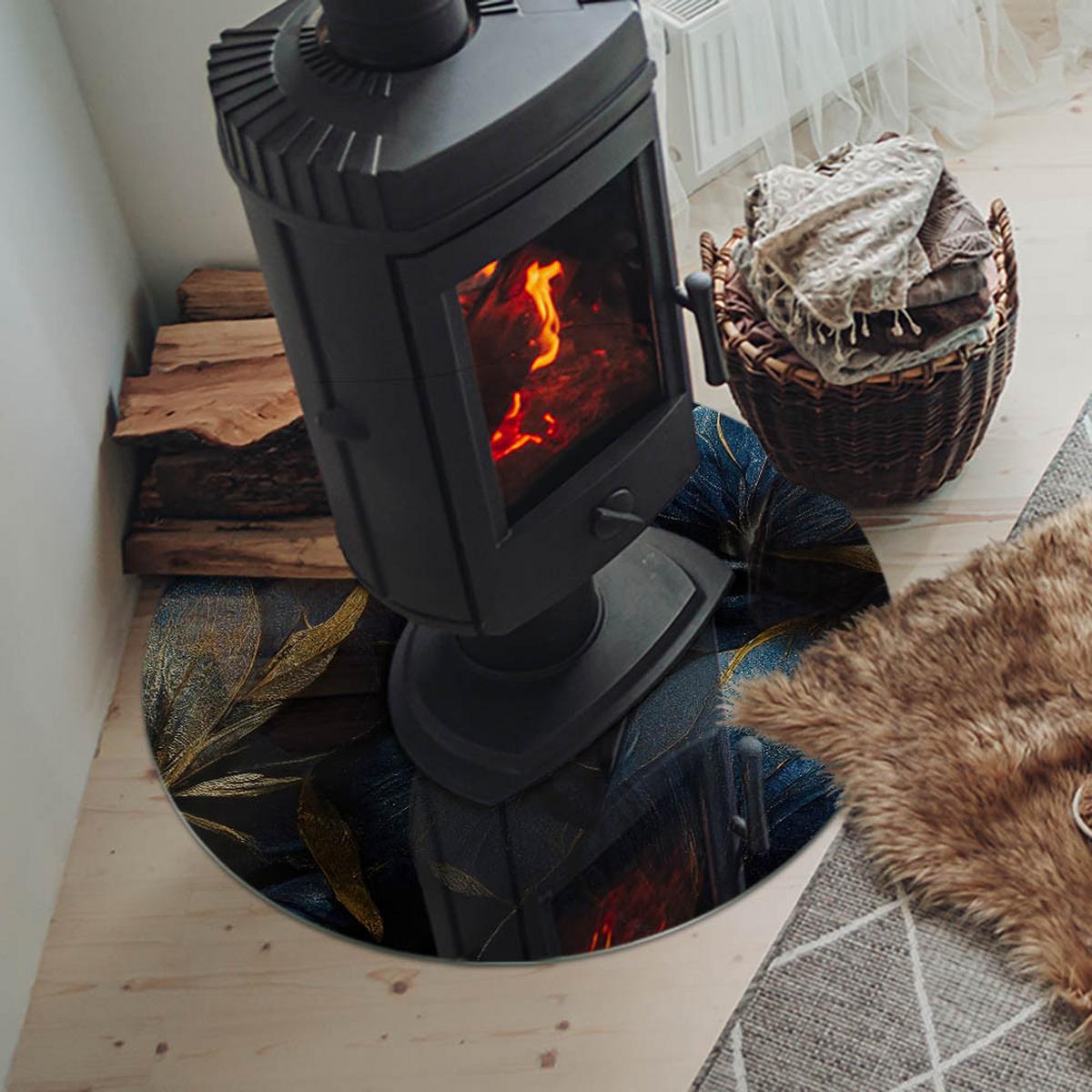 GLASPLATTE für Kamin Ø 70 cm - Dunkelblau, Glas (70/70/0.4cm) - TULUP