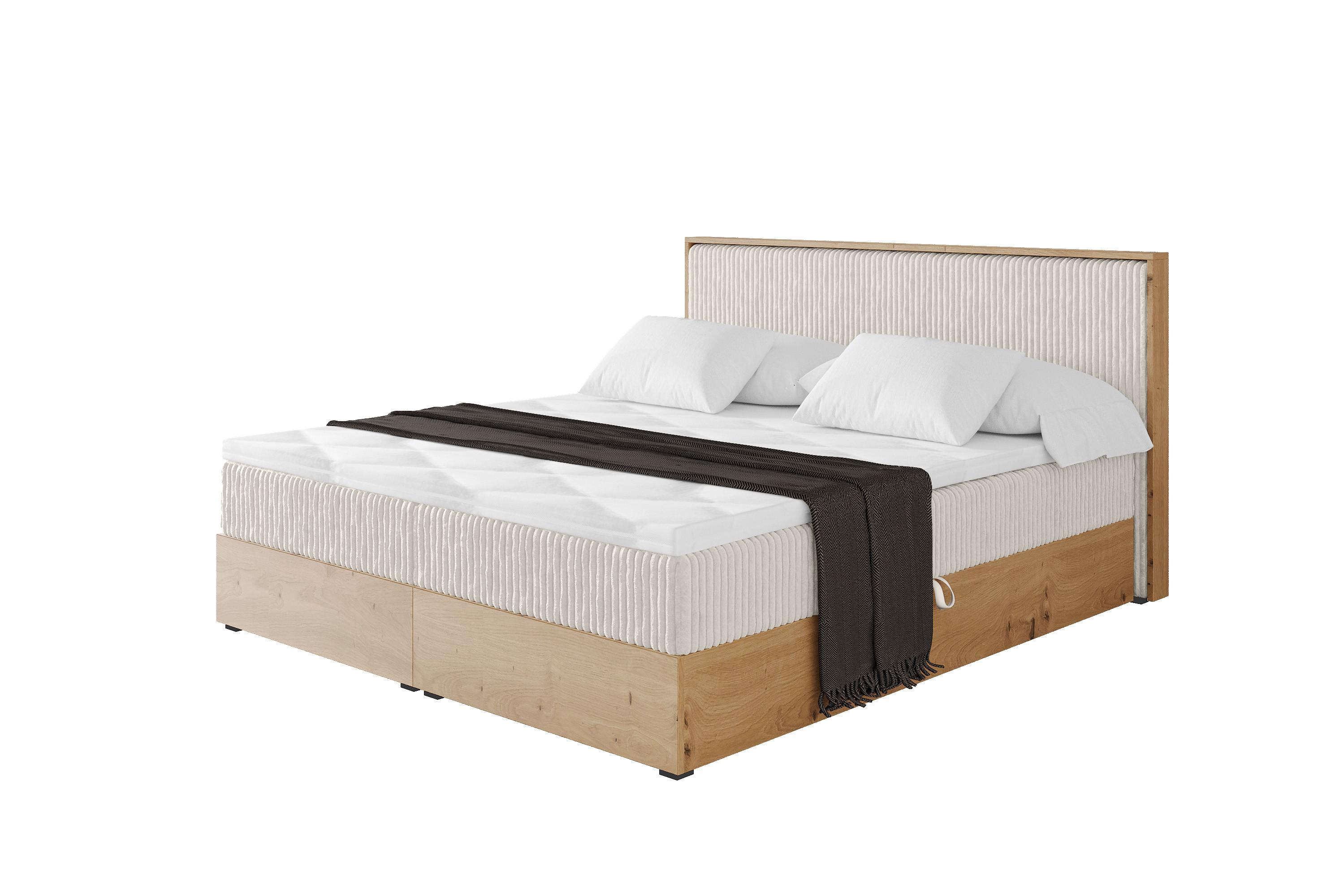 BOXBETT LOLLI9 - 120x200 - H4 Creme - Creme, Holzwerkstoff (120/200cm) - ALTDECOR