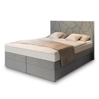 BOXBETT TRANI 140x200 cm mit Matratze und Topper - Hellgrau - Hellgrau, Holz (140/200cm) - MASSENO