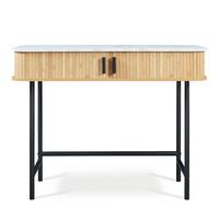 KONSOLENTISCH Tvedestrand - Schwarz/Weiß, Holzwerkstoff/Metall (50/100/76cm) - [en.casa]
