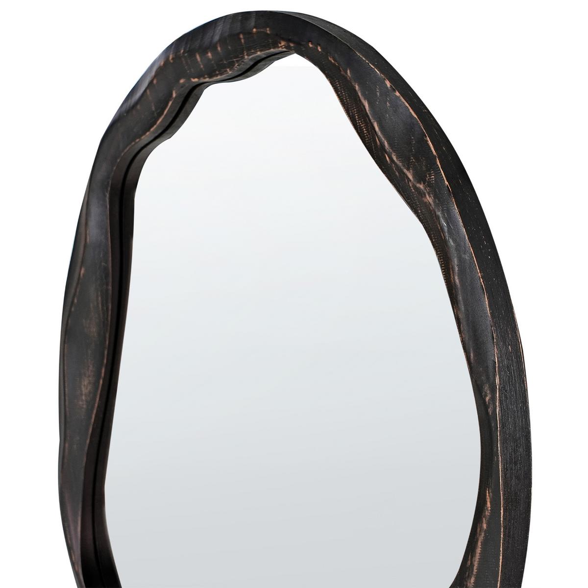 WANDSPIEGEL 60/60 cm Kiefernholz Dunkelbraun Langon - Braun, Holz (60/60/2cm) - Beliani