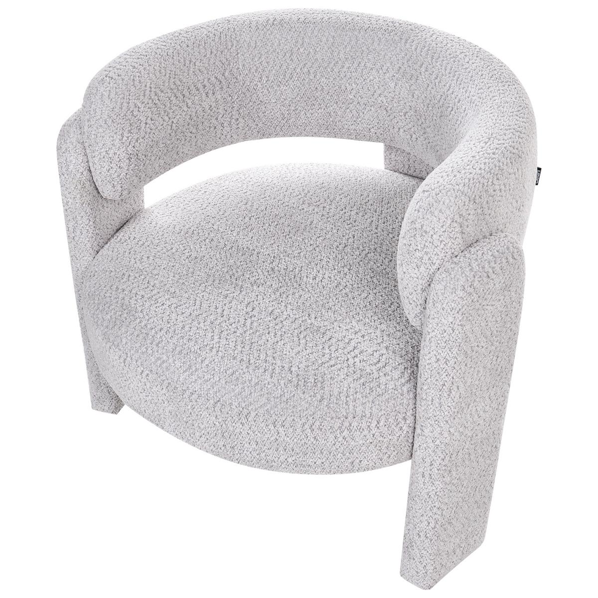 SESSEL Chenillegewebe Hellgrau Burea - Hellgrau, Textil (80/75/70cm) - Beliani