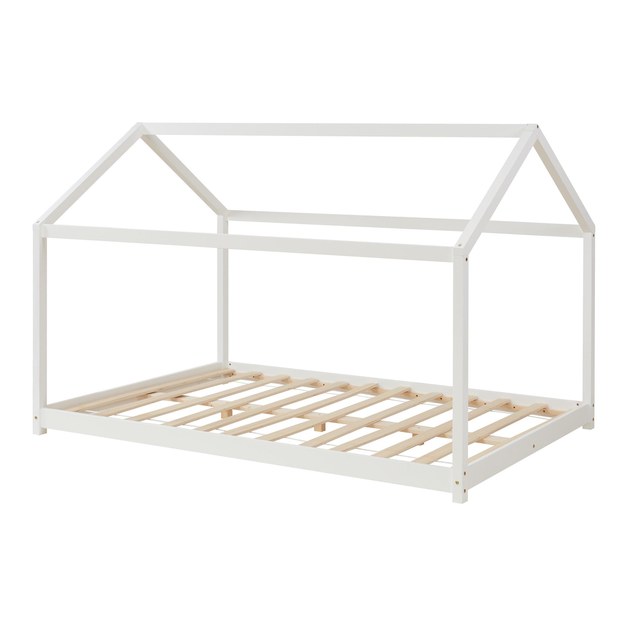 HAUSBETT Cerro - Weiß, Holz (140/200cm) - [en.casa]