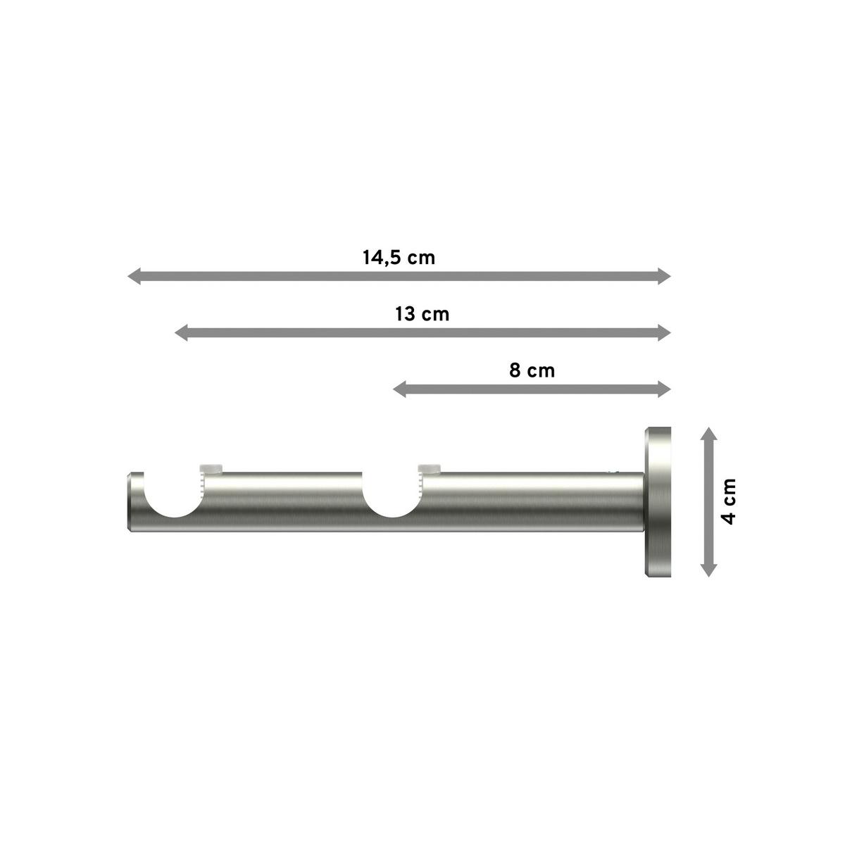 TRÄGER FÜR GARDINENSTANGEN 16 mm Ø, Medium 2-läufig, Edelstahl-Optik - Edelstahlfarben, Metall (14.8/4/4cm) - INTERDECO