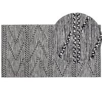 TEPPICH geflochten Termal 150/80 cm - Schwarz, Textil (80/150cm) - Beliani