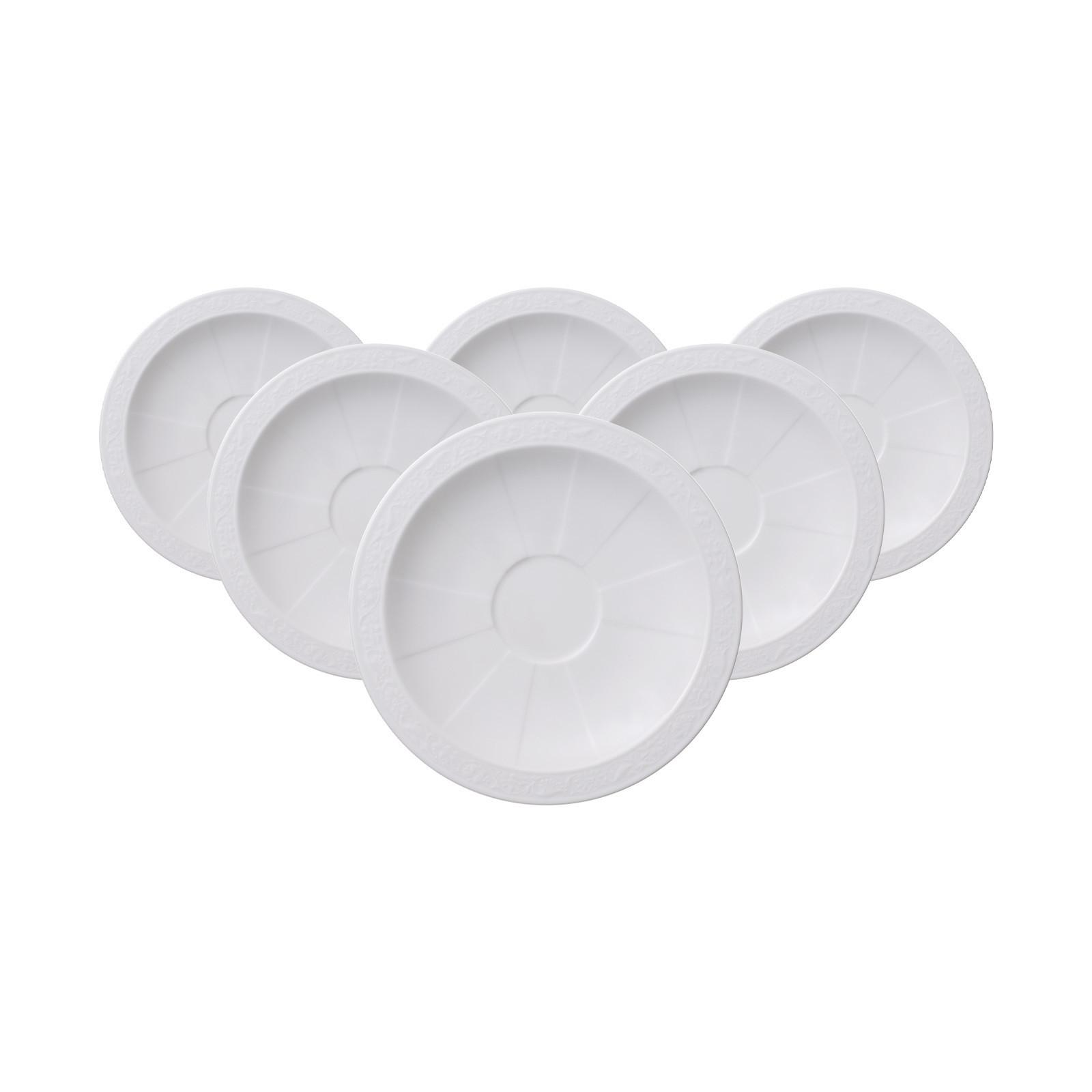 UNTERTASSEN White Pearl weiß ø 16 cm 6er Set - Weiß, Keramik (16cm) - Villeroy & Boch