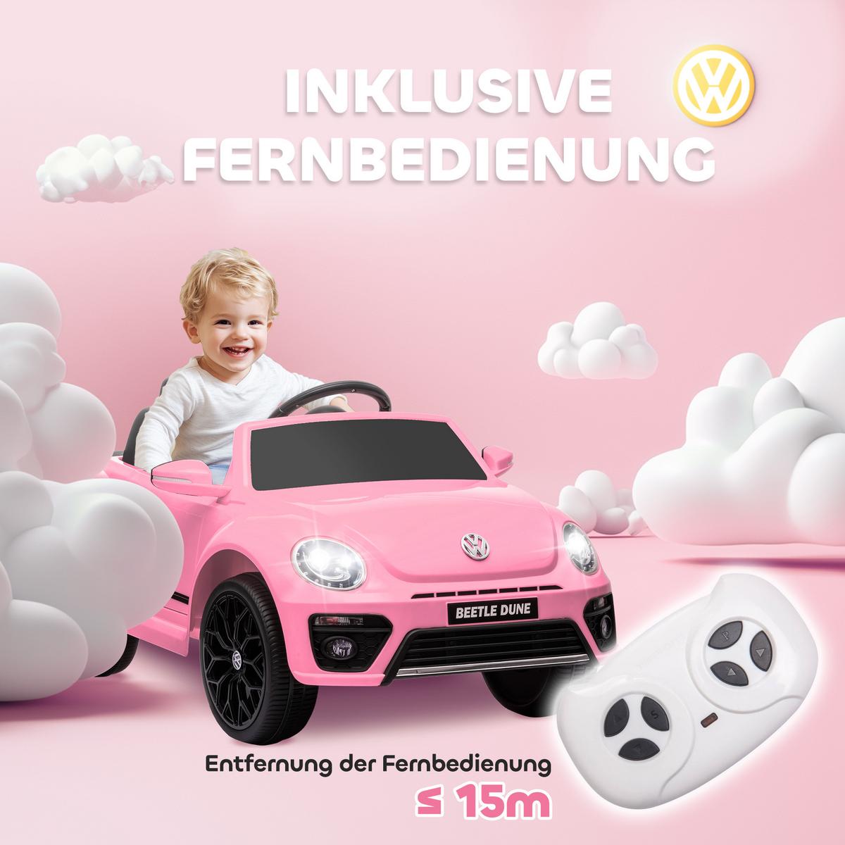 KINDER Elektroauto 12V Kinderauto mit 2,4G Fernbedienung, Musik, Hupe, 3-5 km/h - Rosa, Kunststoff (97/56.5/46cm) - AIYAPLAY