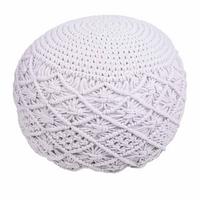 POUF aus Baumwolle, weiß, 45x33cm - Weiß, Textil (45/33/45cm) - Wanderlust