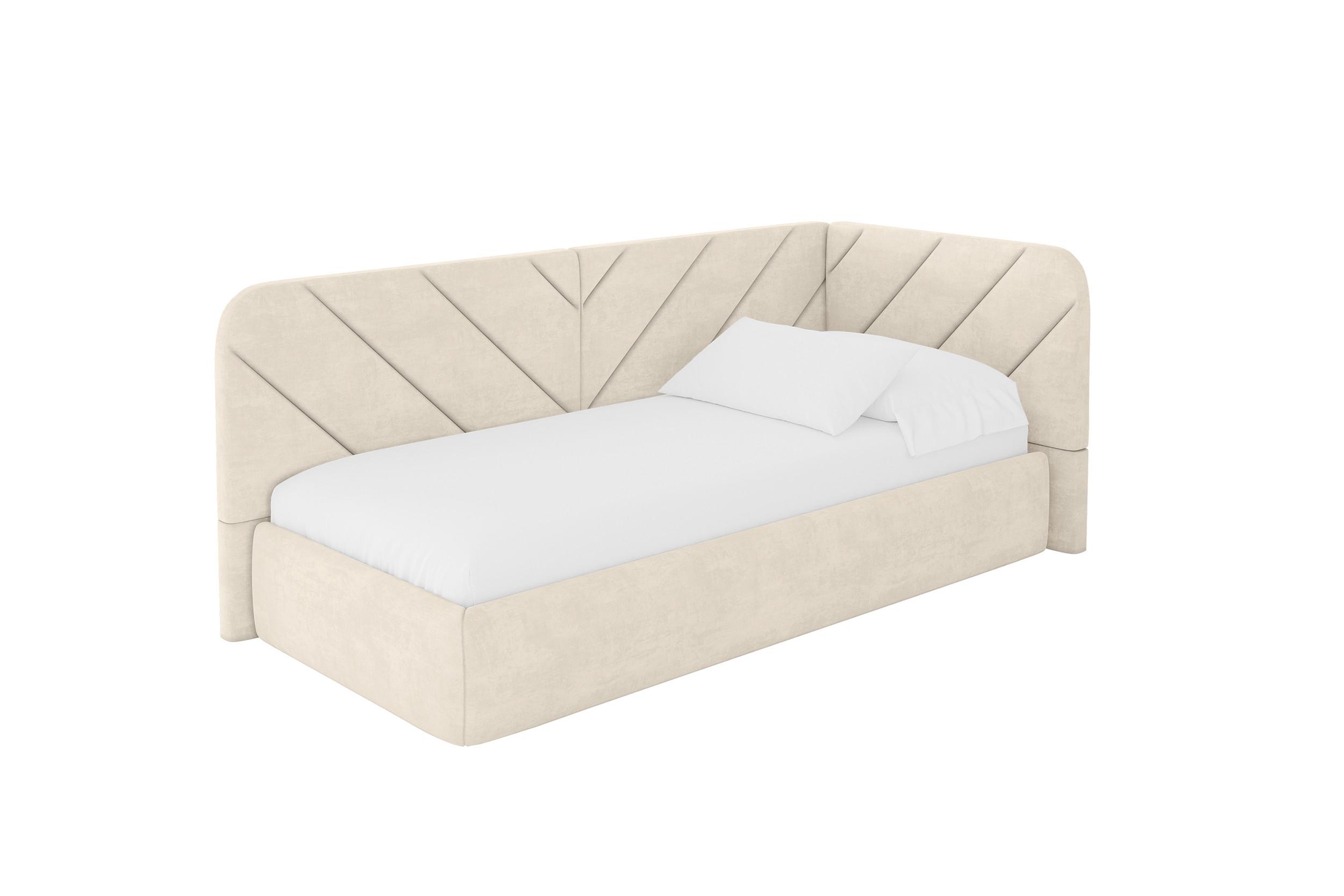 EINZELLBETT Jugendbett mit Bettkasten und Matratze H3/H4, Links - FIKY 100x200 Beige - Beige, Holzwerkstoff/Textil (100/200cm) - ALTDECOR
