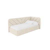 EINZELLBETT Jugendbett mit Bettkasten, Links - FIKY 100x200 Beige - Beige, Holzwerkstoff/Textil (100/200cm) - ALTDECOR