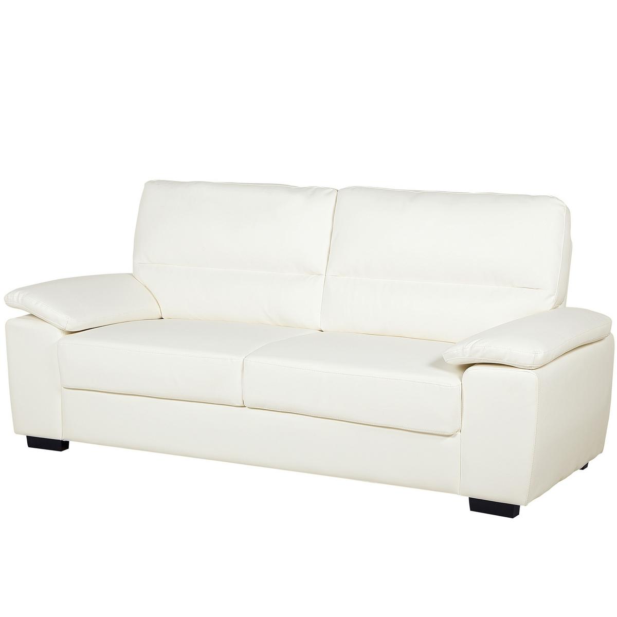 3-SITZER-SOFA Kunstleder Beige Vogar - Beige, Kunststoff/Textil (195/90/74cm) - Beliani