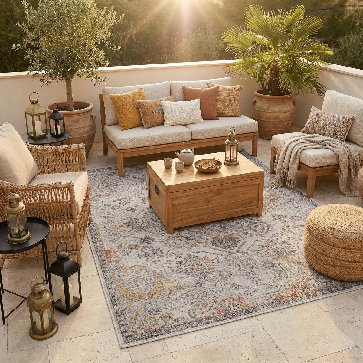 INDOOR OUTDOOR TEPPICH LAGOS VINTAGE - Terracotta, Textil (160/230cm) - Pergamon