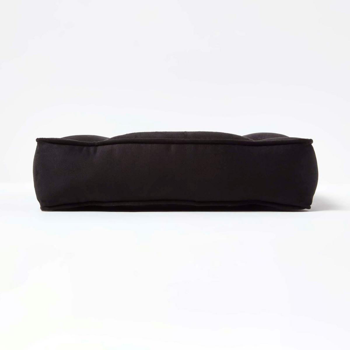 STUHLKISSEN 40/40/10 cm, schwarz mit Aussparung – Velours Entlastungskissen - Schwarz, Textil (40/40/10cm) - Homescapes
