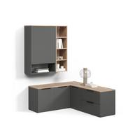 WOHNWAND Piave Anthrazit 5 Teile - Anthrazit, Holzwerkstoff (80/50/40cm) - Livinity®