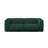 MODULARES Sofa 2-SITZER MIRA-S1 228x89x70 Grün cm Velours - Dunkelgrün/Schwarz, Holzwerkstoff/Kunststoff (228/70/89cm) - ALTDECOR