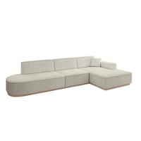 ECKSOFA Ottomane Rechts IREA-L2 - 327x165x80 cm Creme - Ecru/Creme, Holzwerkstoff/Textil (327/165cm) - ALTDECOR