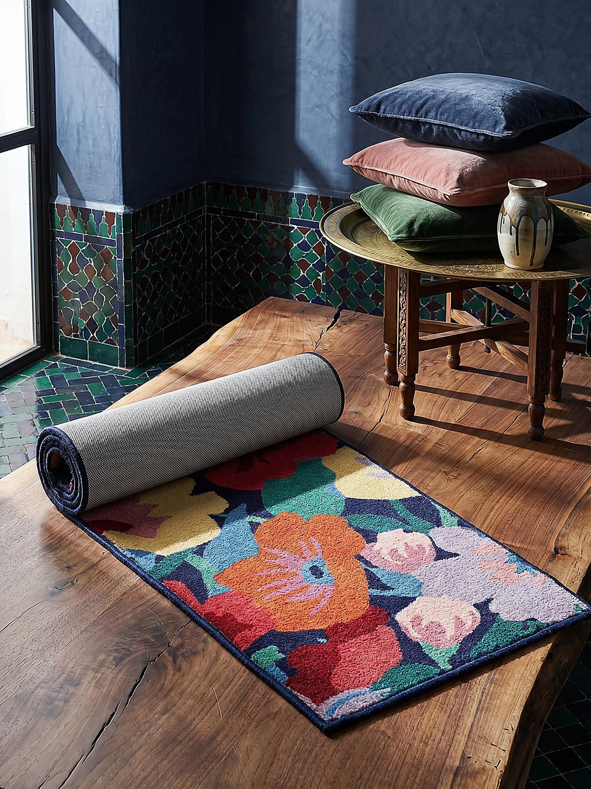 WOLLTEPPICH DAHLIA, floral, Bunt, 80 x 300 cm - Multicolor, Textil (300/80cm) - KADIMA DESIGN