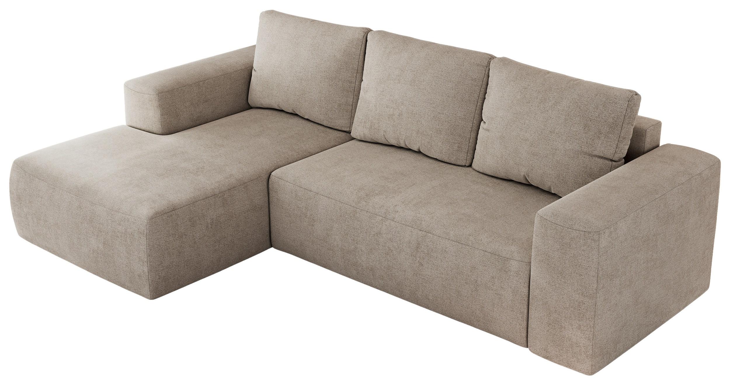 ECKSOFA TRENTINO L Beige Stukture - Links - Beige/Schwarz, Kunststoff/Textil (266/164cm) - MKS