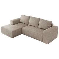 ECKSOFA TRENTINO L Beige Stukture - Links - Beige/Schwarz, Kunststoff/Textil (266/164cm) - MKS